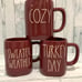 Rae Dunn Fall mugs 2021 Cozy, Turkey day, Sweater weather