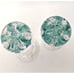 Joe Rice Glass Paperweight Bud Vase Set of 2 Blue Trumpet Flower Bubbles 2008