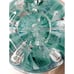 Joe Rice Glass Paperweight Bud Vase Set of 2 Blue Trumpet Flower Bubbles 2008