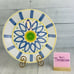 Pottery Barn Pba24 Blue Yellow Abstract Floral Stoneware Italy Serving Platter