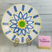 Pottery Barn Pba24 Blue Yellow Abstract Floral Stoneware Italy Serving Platter