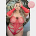 Red Lace Peek a Boo BodyStocking Lingerie Set Queen Size Plus Size