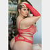Red Lace Peek a Boo BodyStocking Lingerie Set Queen Size Plus Size