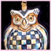Mackenzie Childs Courtly Check Owl Ornament BRAND NEW IN GIFT BOX!!!