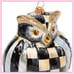 Mackenzie Childs Courtly Check Owl Ornament BRAND NEW IN GIFT BOX!!!