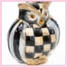 Mackenzie Childs Courtly Check Owl Ornament BRAND NEW IN GIFT BOX!!!