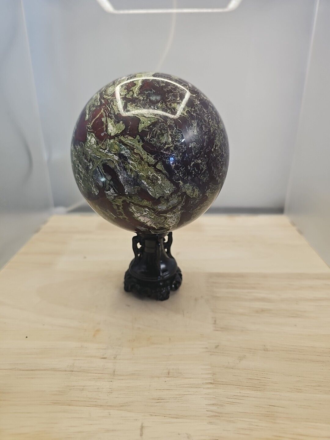 1880g Natural dragon blood stone quartz sphere crystal ball reiki healing