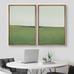 Framed Canvas Print Wall Art Set Green Pastel Paint Stroke Landscape Abstract