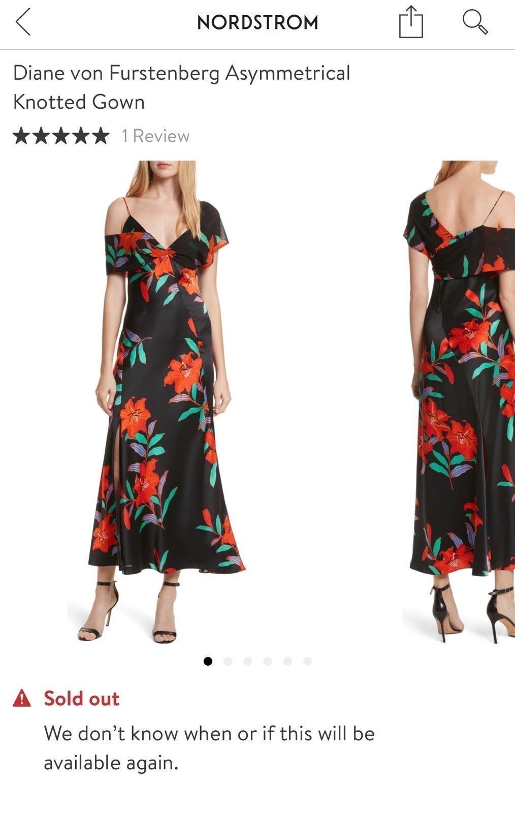 DvF Assymetrical Knotted Gown sz 2