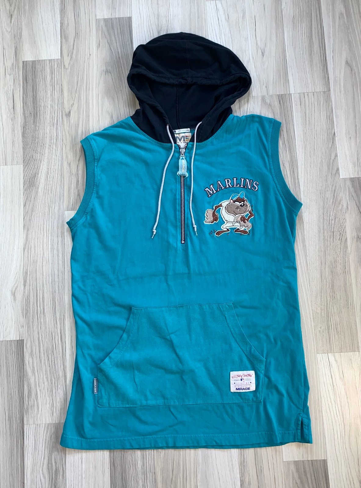 Vintage Florida Marlins Looney Tunes Tank Top Hoodie Shirt Mens XL