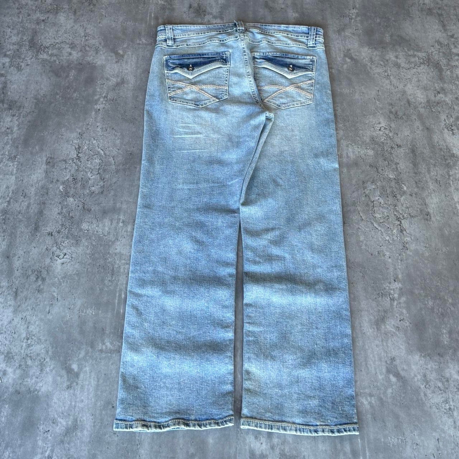 Vintage Y2K TK AXEL Embroidered Grunge Opium Boot Cut Denim Jeans