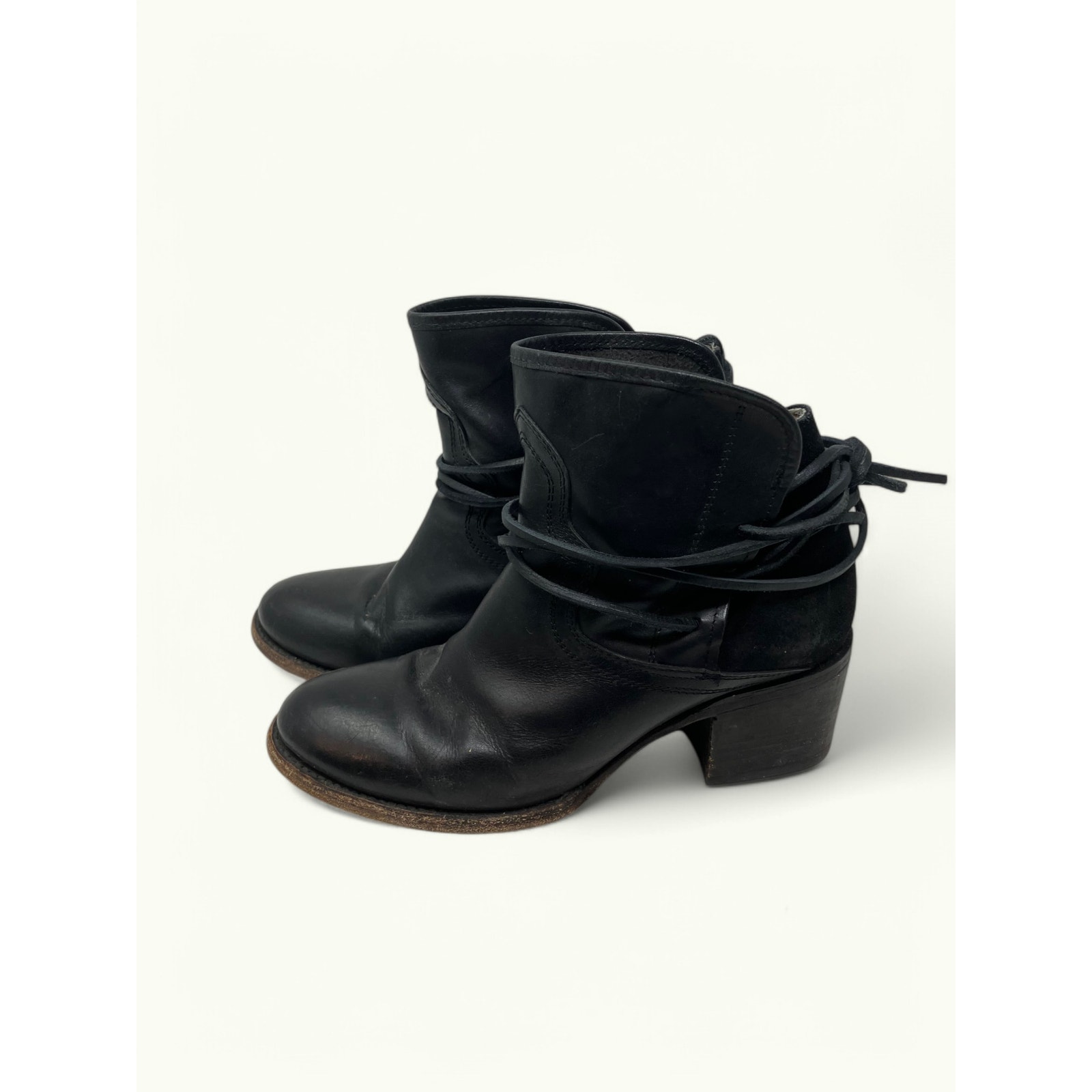 Freebird by Steven Casey Ankle Bootie Black Leather Women's Size 8