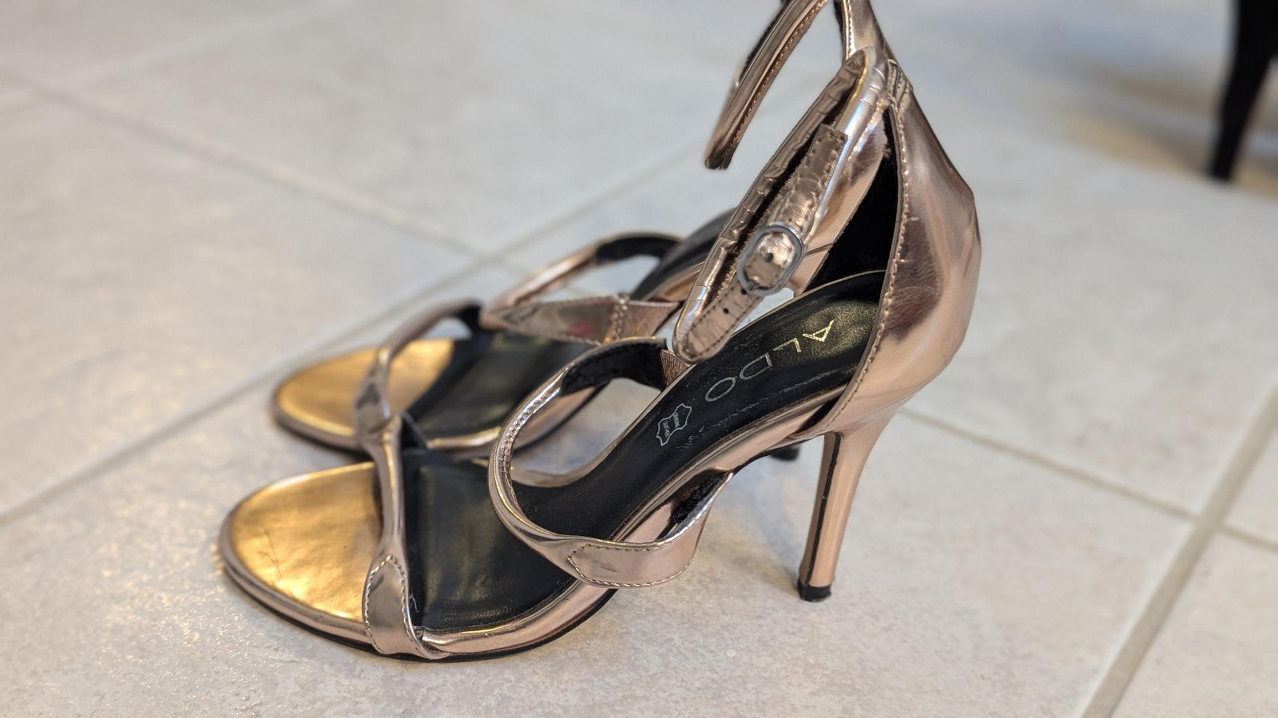 Aldo 6.5 Rose Gold Special Occasion Strappy Heels