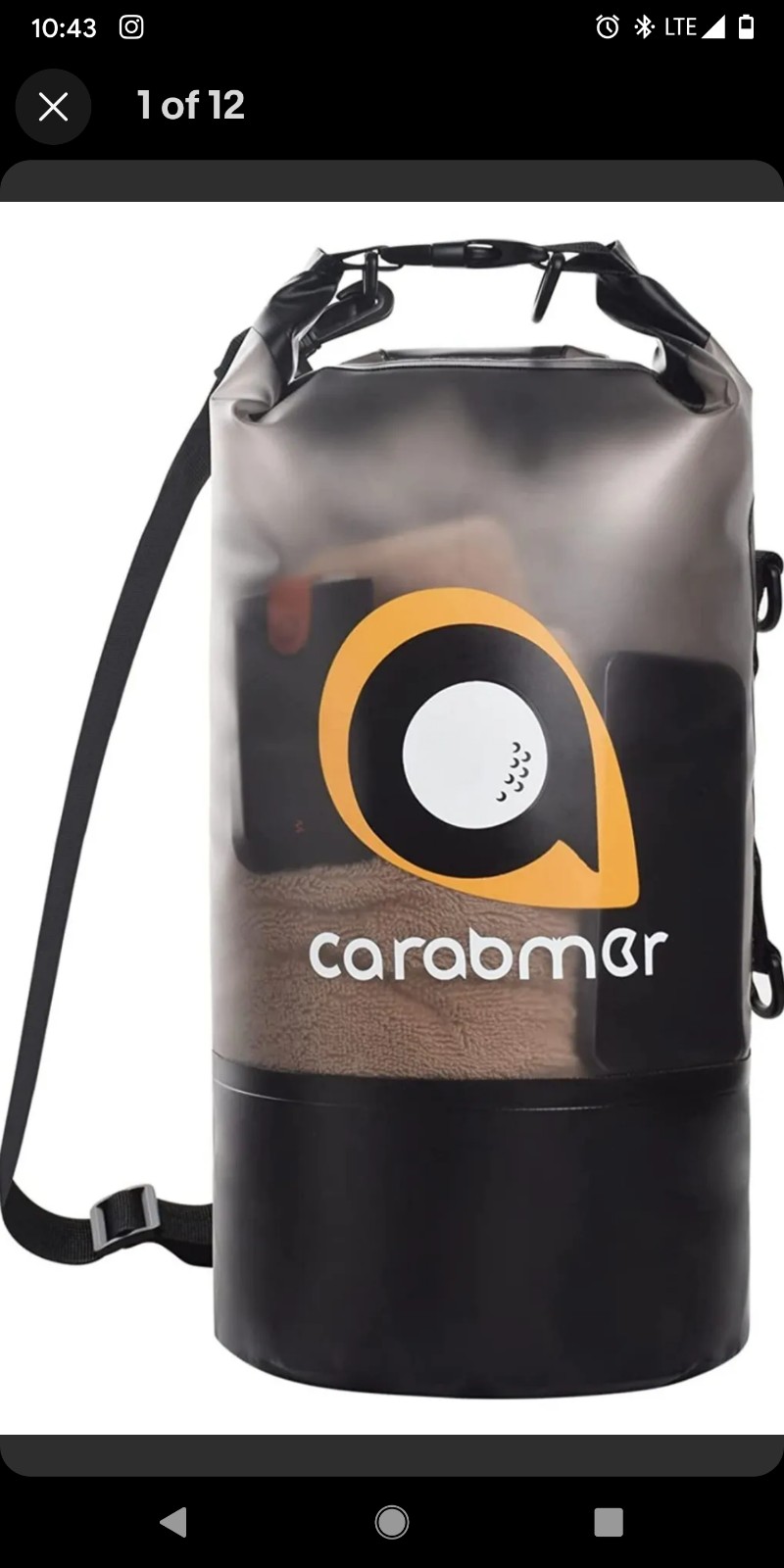 Carabmer Waterproof Backpack Wet / Dry Bag - Kayaking Clear Backpack 20L New