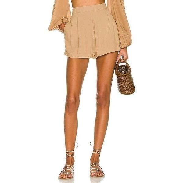 Superdown Women’s Lilly High Waist Short in Mocha Indah Brown Sz M