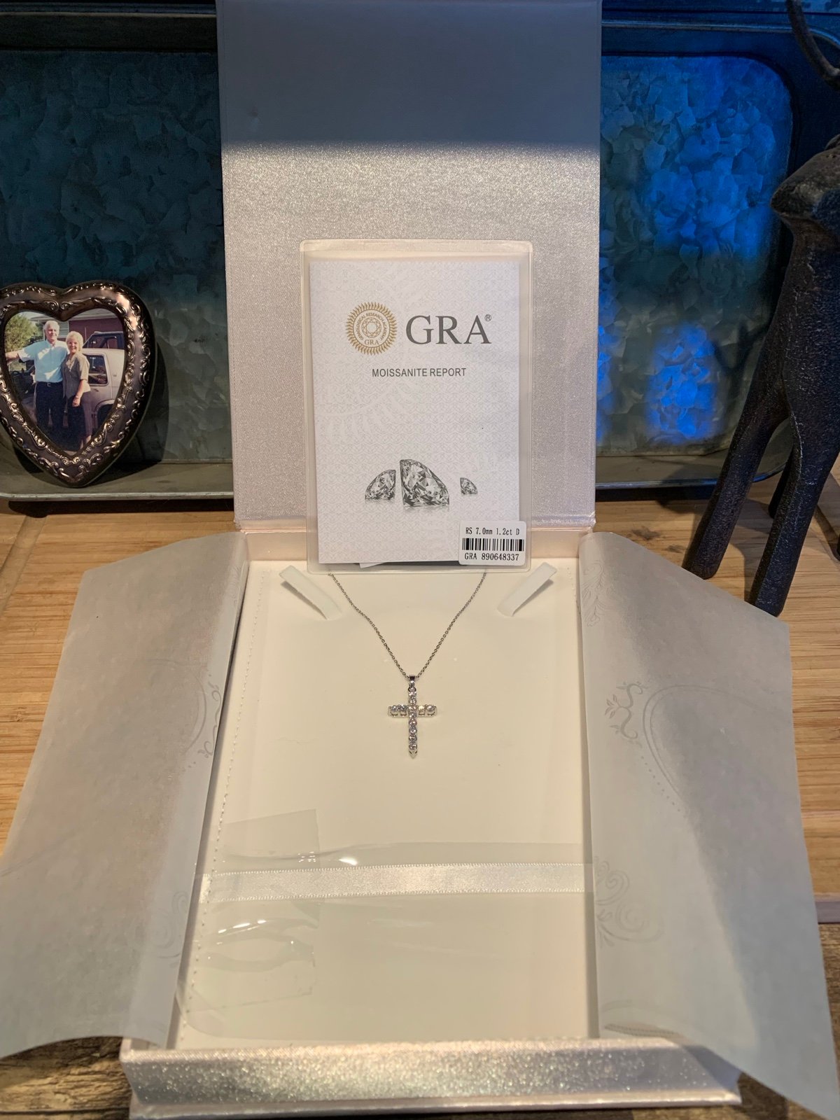 1.2 cttw Moissanite cross necklace