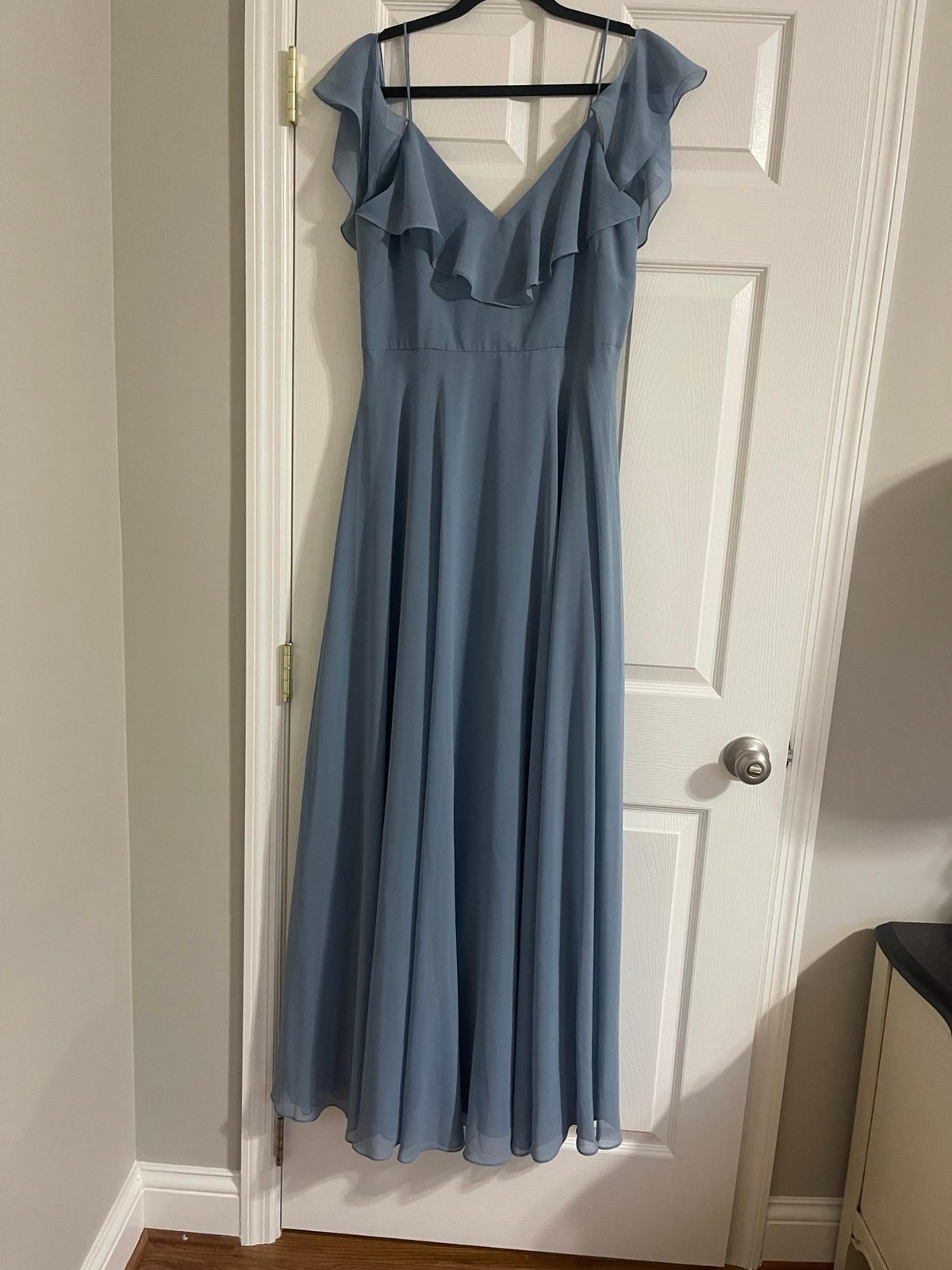 Jenny Yoo Collection New NWT blue chiffon maxi Mila dress