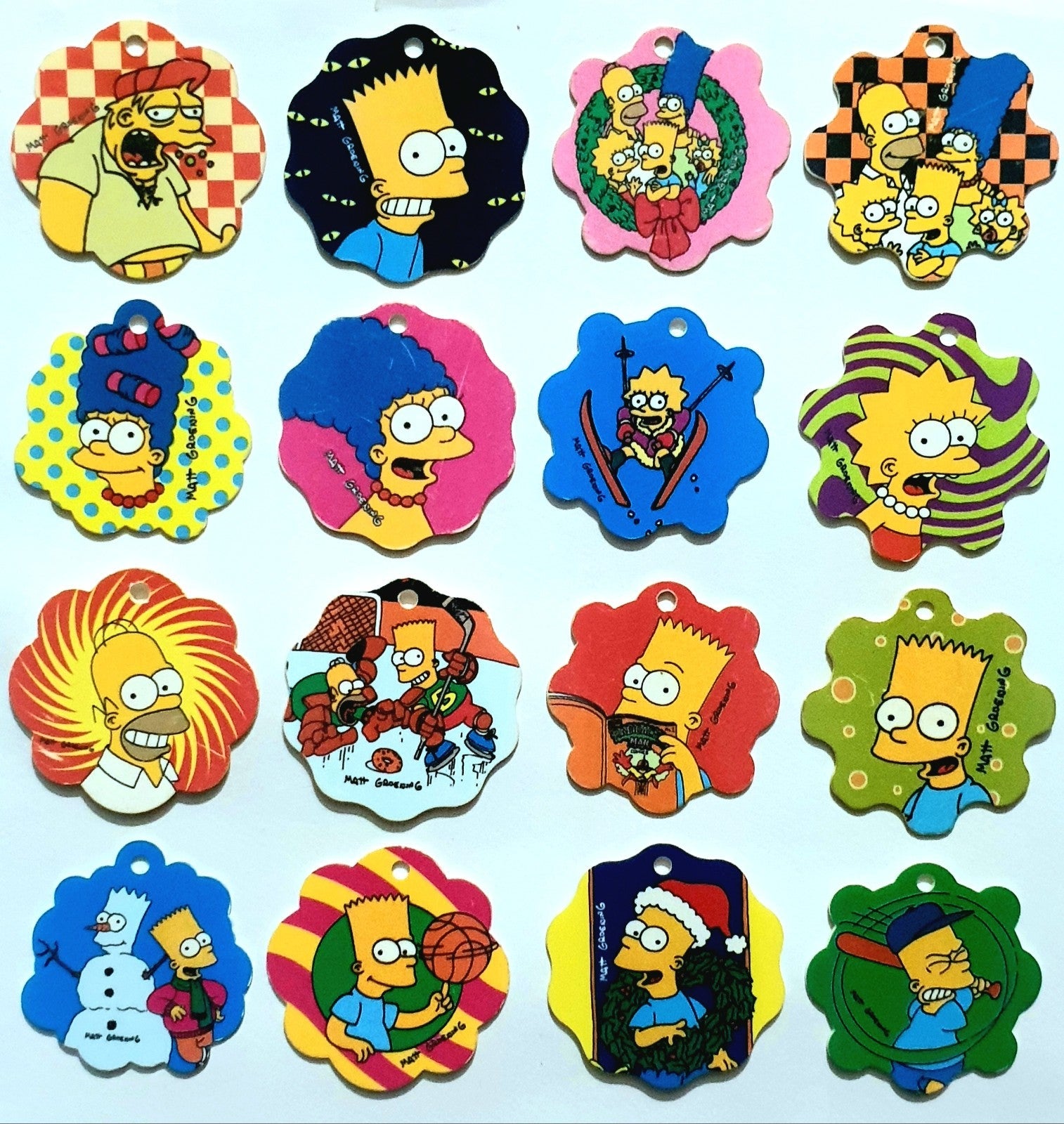 Simpsons Tazos - Lot of 16 Pogs - Year 1996