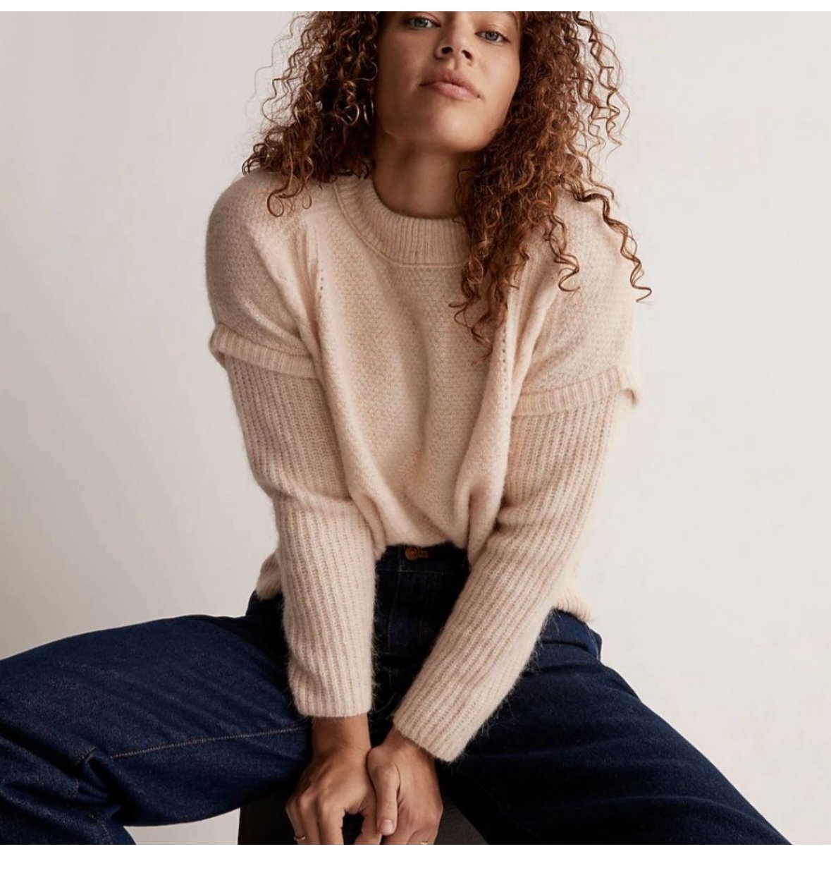 Cable Havener Pullover Sweater Heather Powder Large