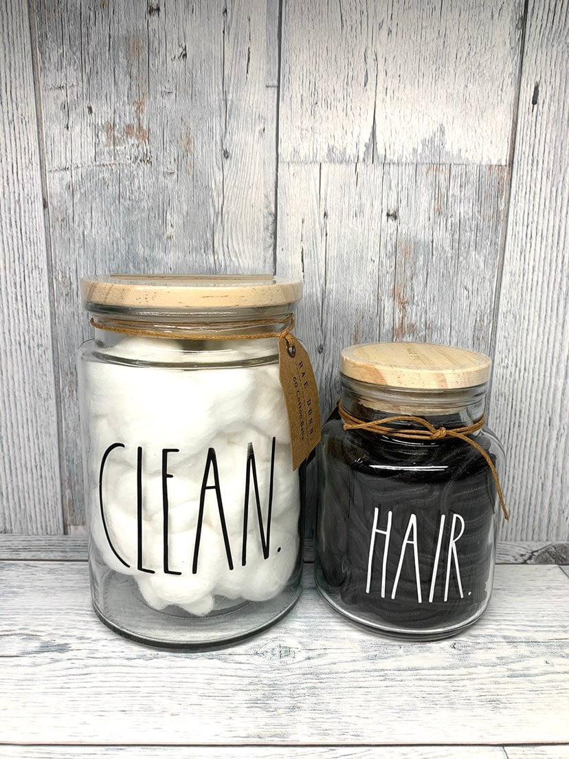 Rae Dunn CLEAN cotton balls & HAIR ties