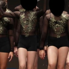 Custom black and gold dance costume