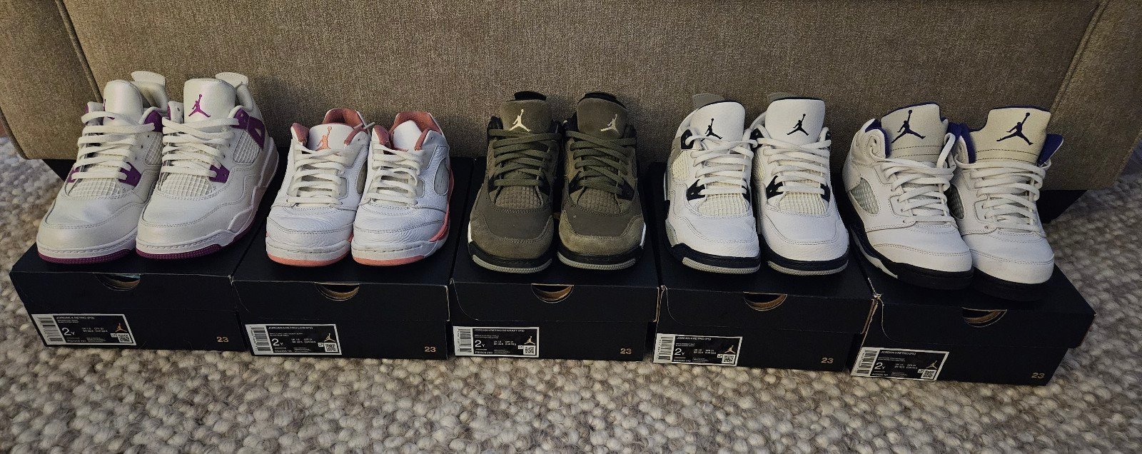 Jordan size 2 sneaker bundle
