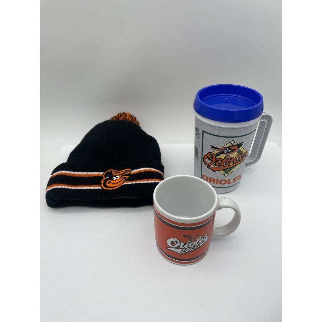 Baltimore Orioles 1998 MLB Betras Mug, Winter Knit Hat, and  MLB Coffee Mug