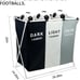 Laundry Hamper 3 Section with Waterproof Oxford Bag GoodUse T1