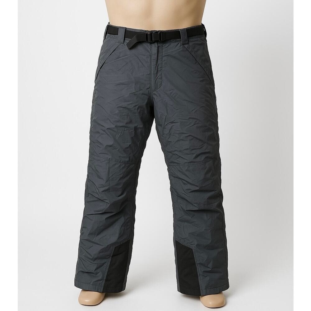 Columbia Mens Snow Pants M Gray Waterproof Nylon Ski Insulated Vintage