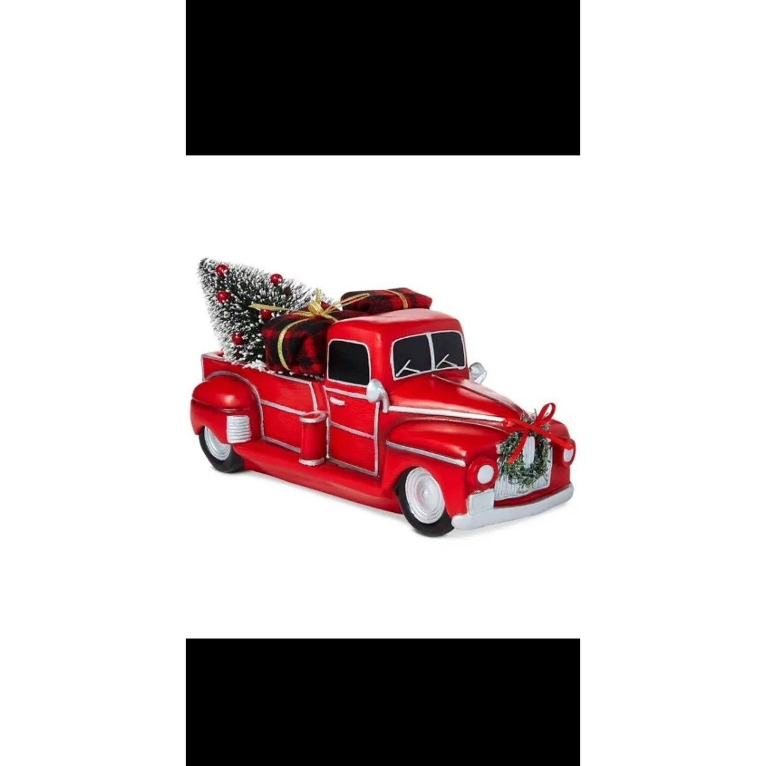 Holiday Lane Christmas Cheer Red Truck with Tree and Gifts