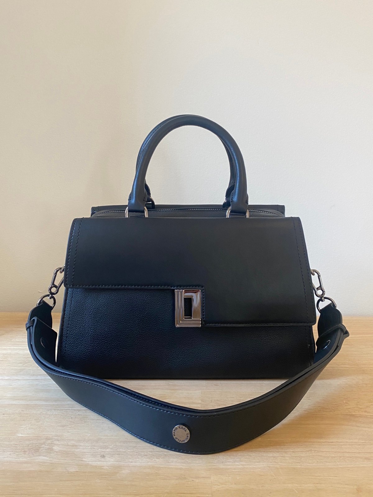 Karl Lagerfeld Black and Silver Satchel
