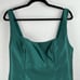 Alfred Sung Hunter Green Satin Twill Sleeveless Square Neck A-Line Gown 16 NWT