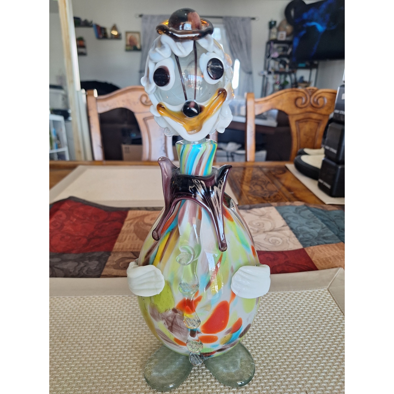 Murano Hand Blown Art Glass Clown Decanter- Italian- Estate Find! 11.5
