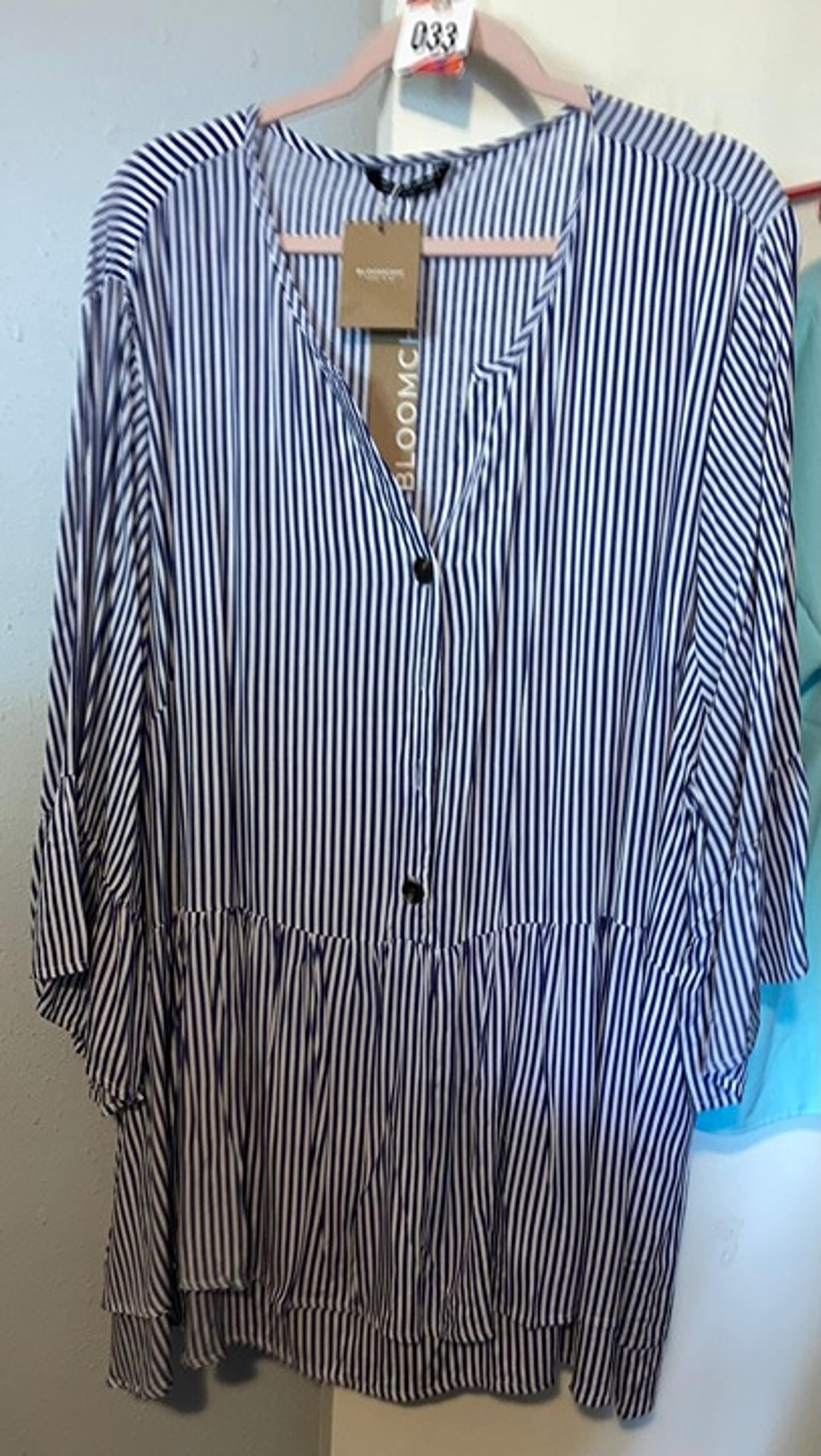 Bloomchic blue & white striped babydoll top