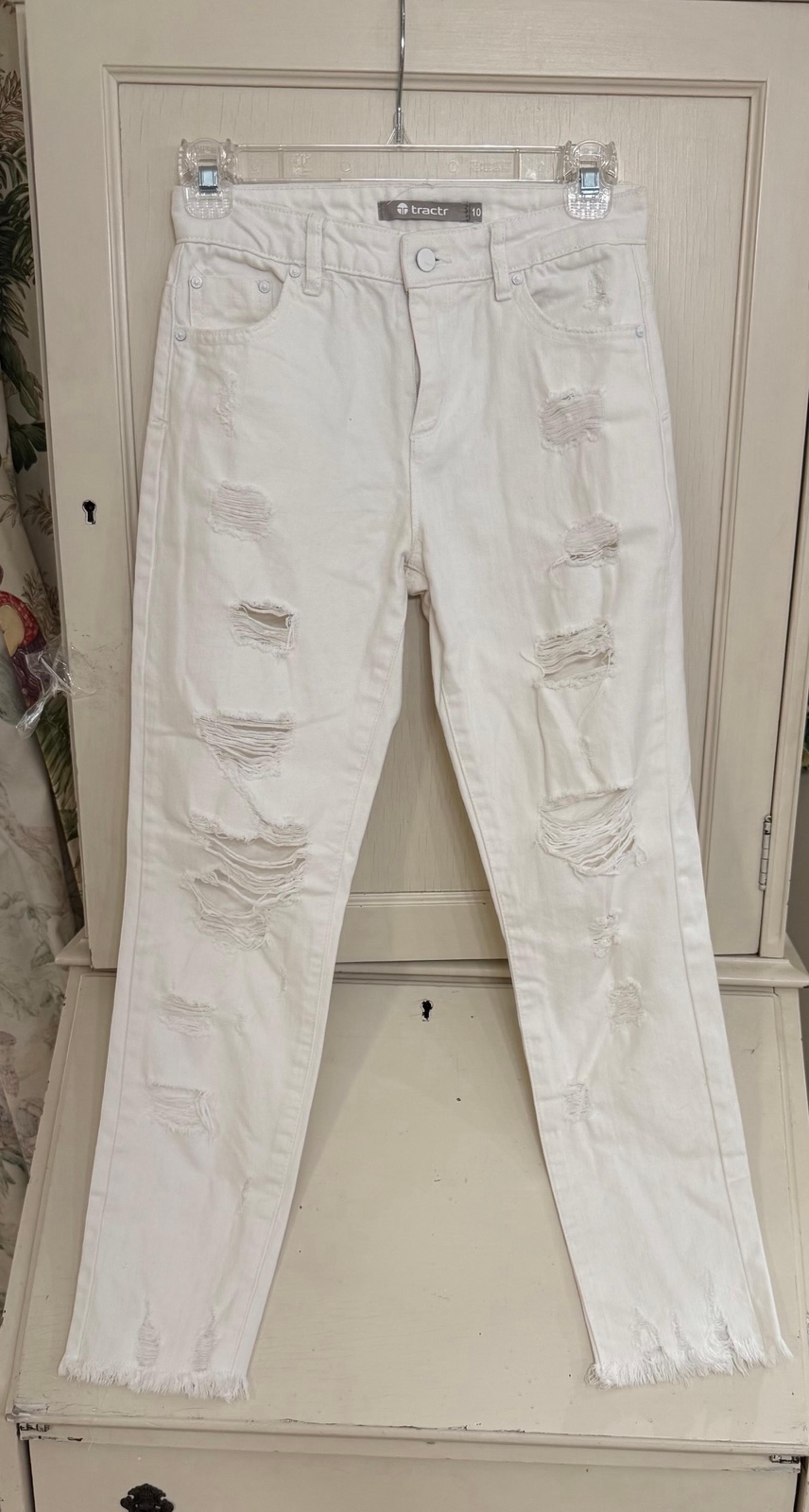 TRACTR JEANS girls distress/skinny size 10