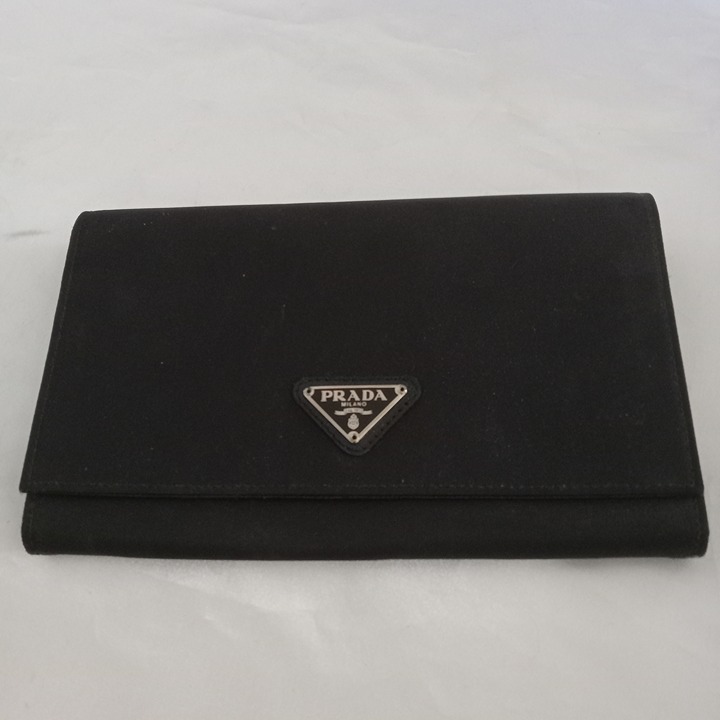 Prada Nylon M608 Tessuto Nylon Flap Wallet with Authenticity Card