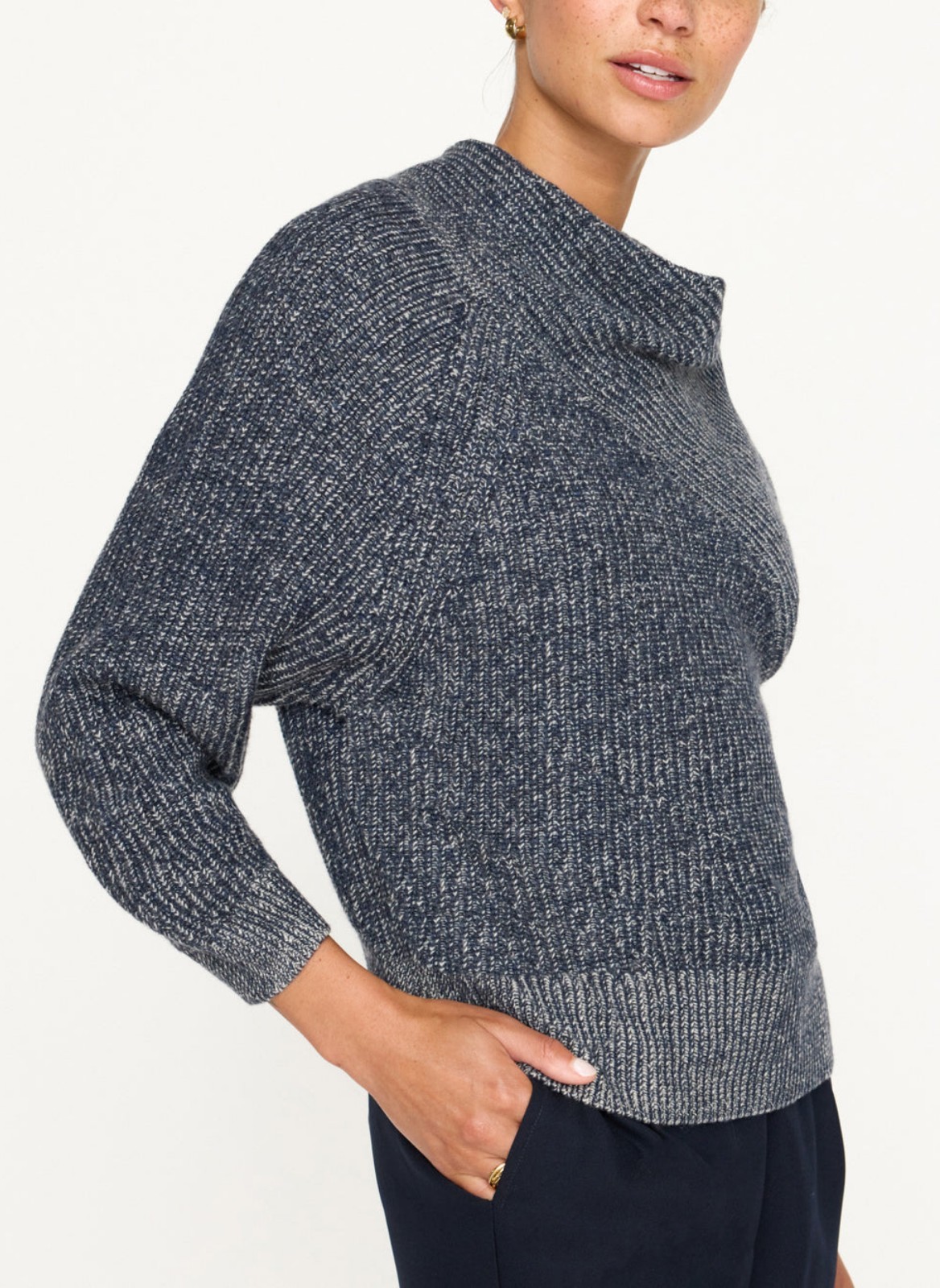 Brochu Walker Linen Wool Open Back Boat Neck Sweater size S