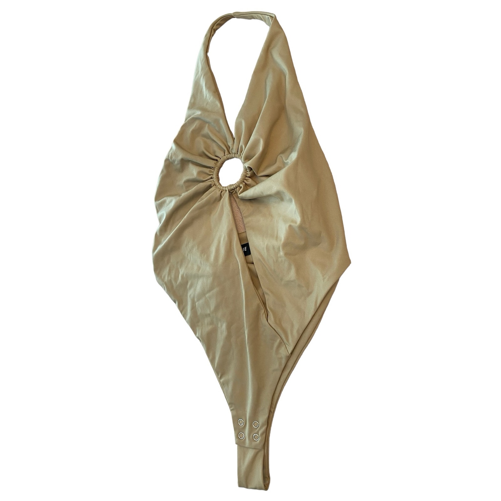 Lamarque Belicia Luxury Swim Open Back O-Ring One Piece Buttermilk Tan Small