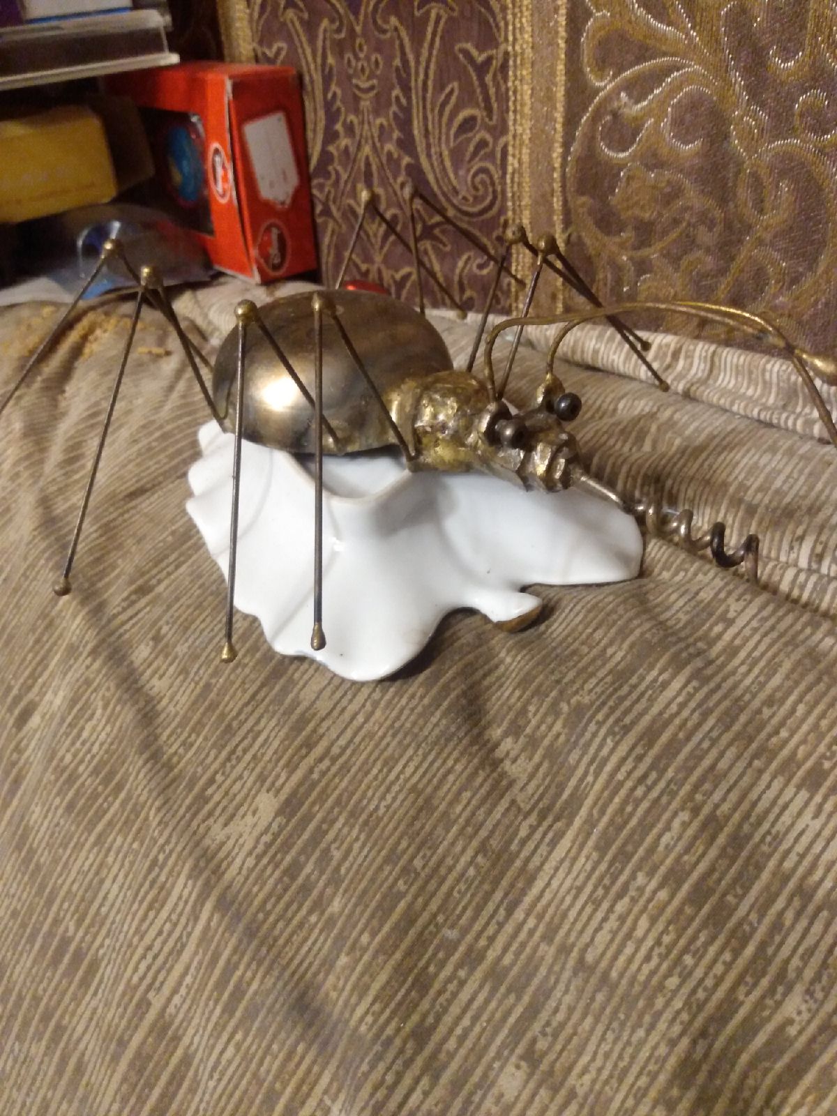 vintage homemade Scrap Metal Spider Figu