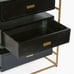 Black Glass Nightstand 3 Drawers