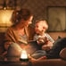 Night Light Modern Rechargeable Lamp for Bedroom, 3 Color Stepless Dimming Up