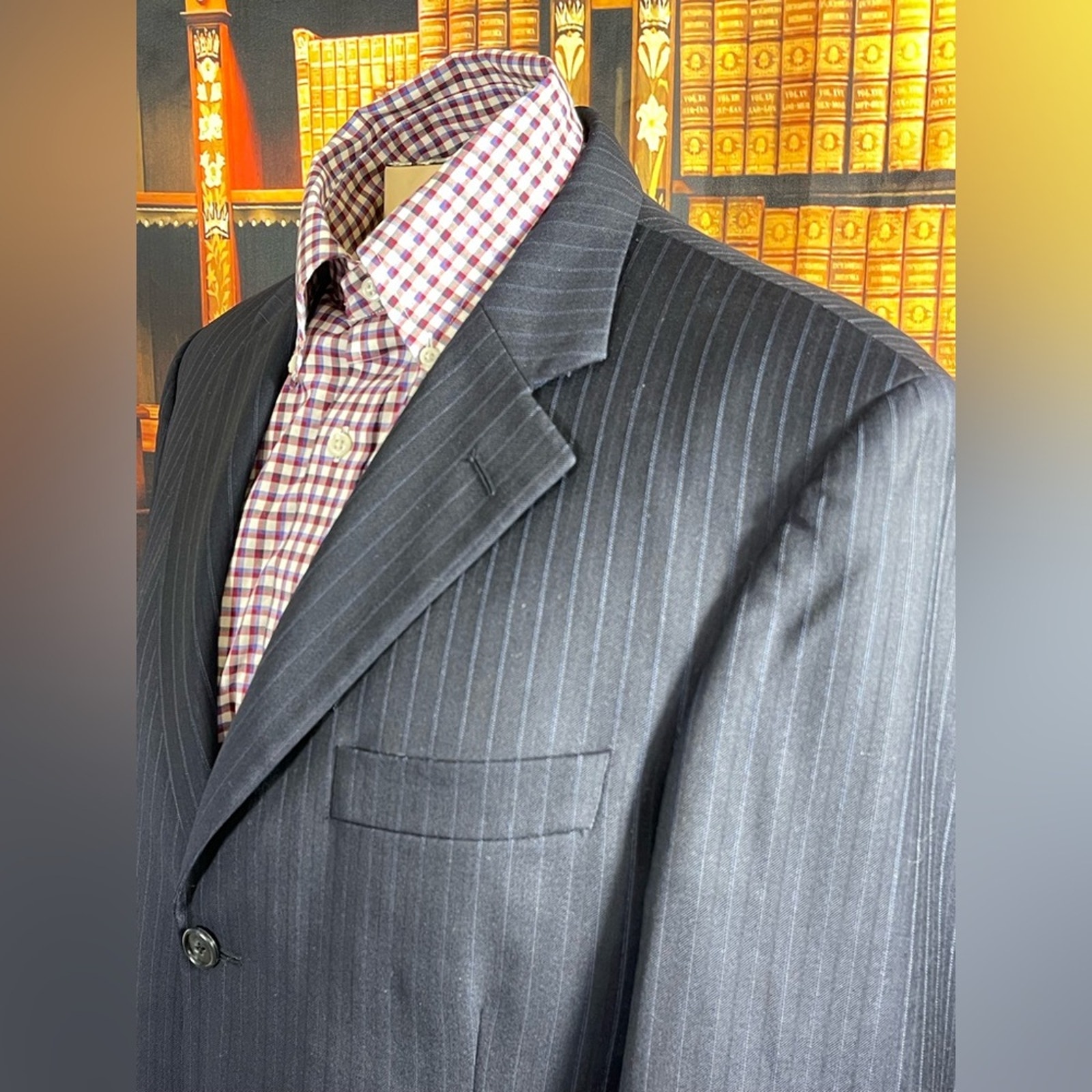 Freeds Windsor 2 pc suit set pinstripes Loro Piana Zelander 3 button mens sz 42L