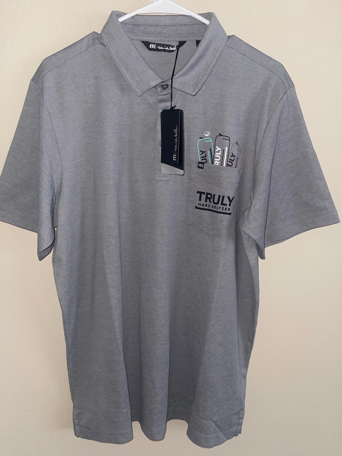 Travis Mathew & Truly Selzer NWT Gray Polo size Large