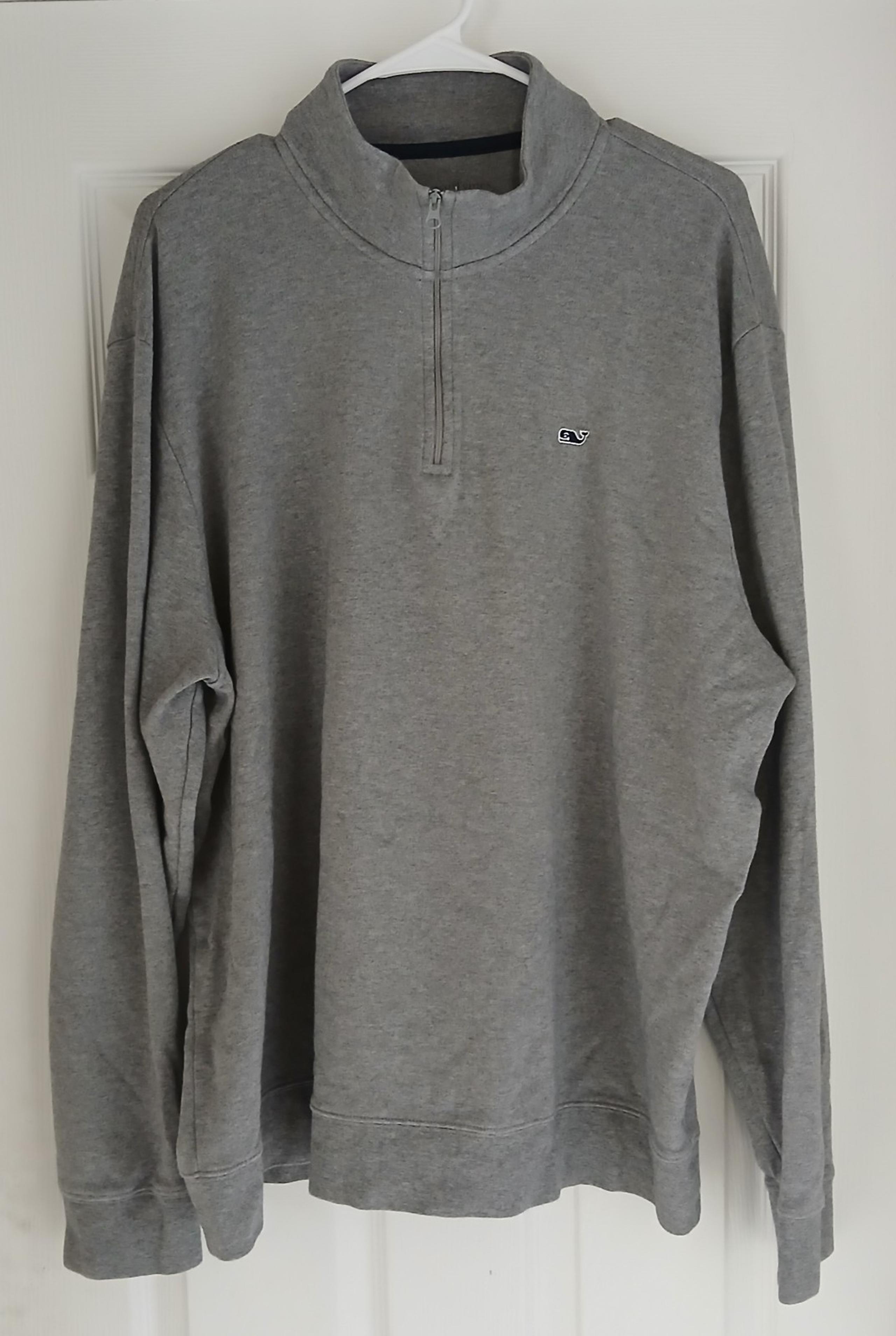 Vineyard Vines Men's Quarter Zip Pullover Sweater Size 2xl XXL Gray Grey