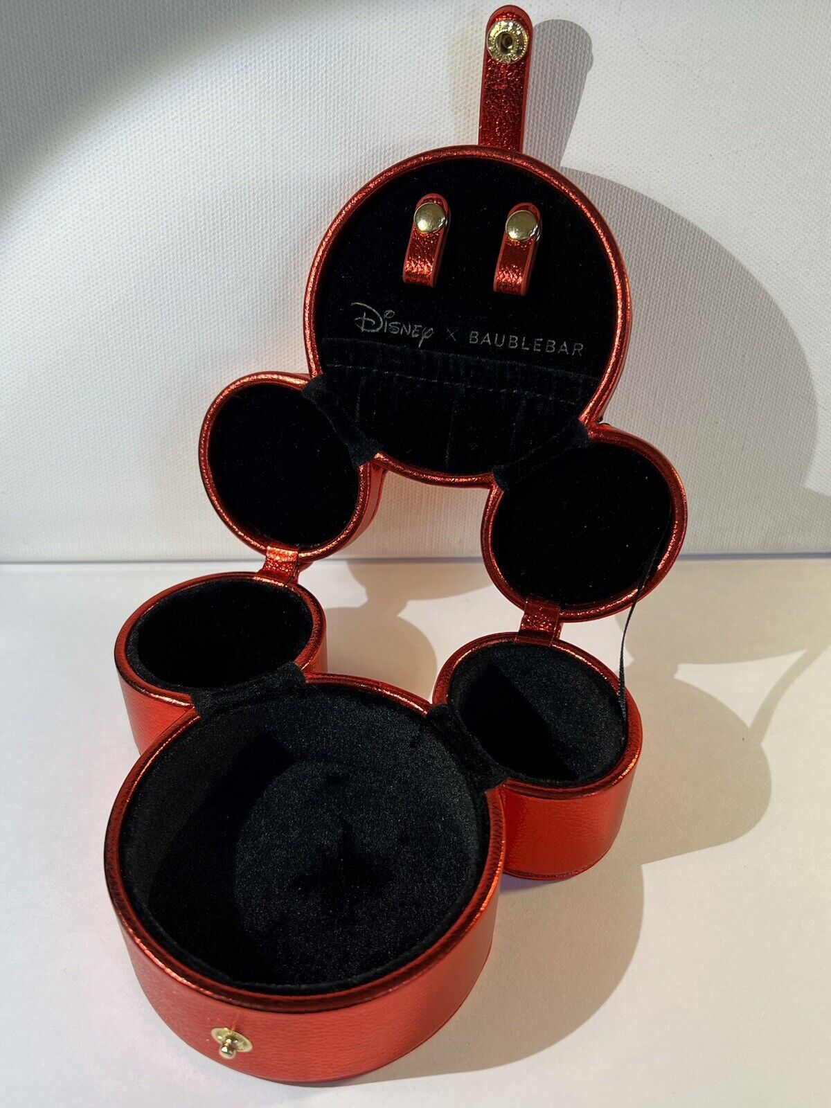 BaubleBar Licensed Disney Mickey Mouse Metallic Red Jewelry Box Snap Case