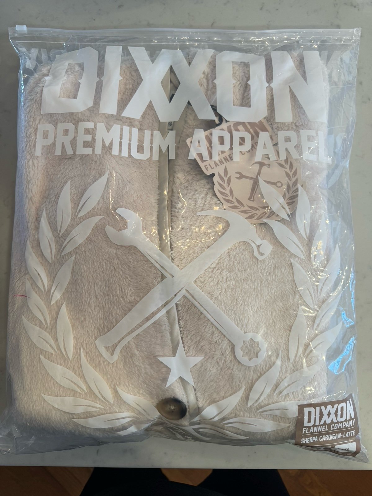 Large Dixxon Women’s Sherpa Cardigan (Latte)
