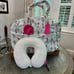 BETSEY JOHNSON WHITE LG Puffy Ski Bunny Weekender Tote Bag Neck Pillow LIMITED