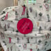 BETSEY JOHNSON WHITE LG Puffy Ski Bunny Weekender Tote Bag Neck Pillow LIMITED