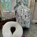 BETSEY JOHNSON WHITE LG Puffy Ski Bunny Weekender Tote Bag Neck Pillow LIMITED