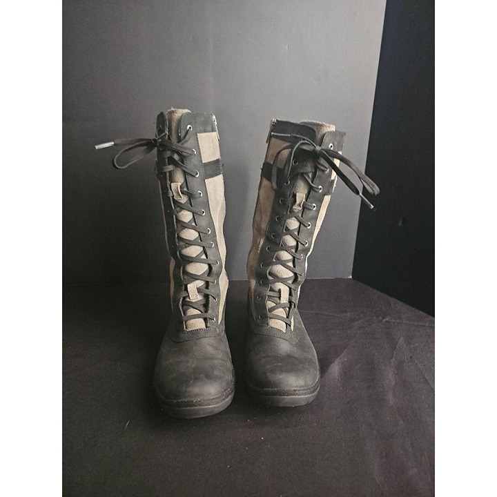UGG Women's Gray Black Waterproof Lace-Up Zip-Up Boots Adjustable Strap Size 7